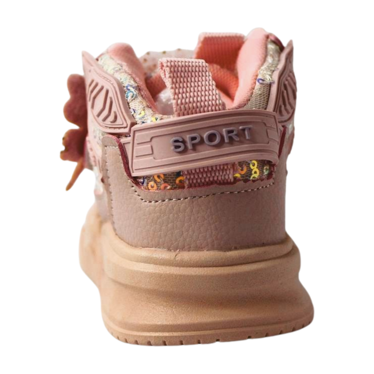 "Flutter Dreamer Glittered High-Ankle Sneakers - Pink"